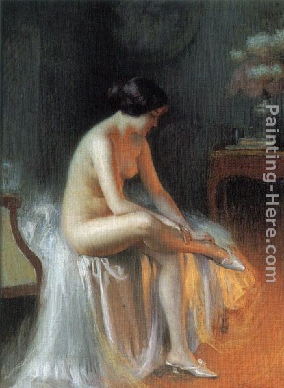 Delphin Enjolras Nude by Firelight